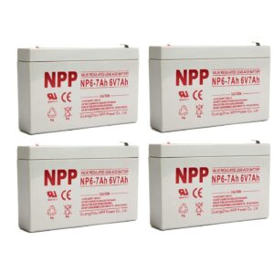 NPPower NP6-7Ah SLA Sealed Lead Acid 6V 7Ah Battery F1 Style Terminals/(4pcs)
