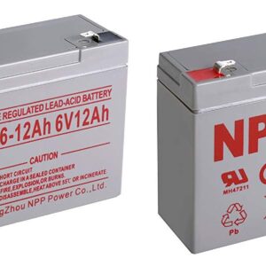 NPPower NP6-12Ah 6 Volt 12Ah Sealed Lead Acid Battery With F1 Style Terminals/(2pcs)