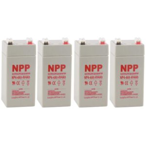 NPPower NP4-4Ah 4V 4Ah SLA Sealed Lead Acid Battery F1 Style Terminals / (4pcs)
