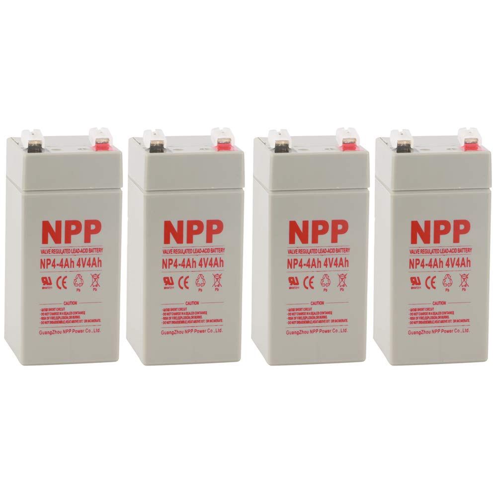 NPPower NP4-4Ah 4V 4Ah SLA Sealed Lead Acid Battery F1 Style Terminals / (4pcs)