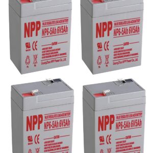 NPPower 6V 5Ah SLA Sealed Lead Acid 6V 5Ah Battery F1 Terminals/(4pcs)