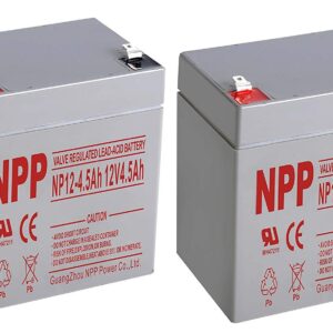 NPPower NP12-4.5Ah 12 Volt 4.5Ah SLA Sealed Lead Acid Battery With F1 Style Terminals/(2pcs)