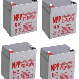 NPPower NP12-5Ah 12V 5Ah Sealed Lead Acid Battery F1 Style Terminals/（4pcs）
