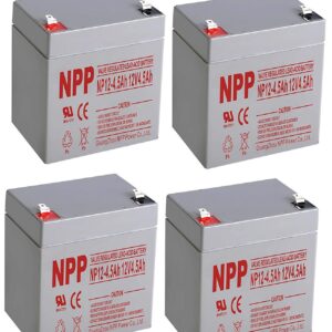 NPPower NP12-4.5Ah 12V 4.5Ah SLA Sealed Lead Acid Battery F1 Style Terminals/（4pcs）