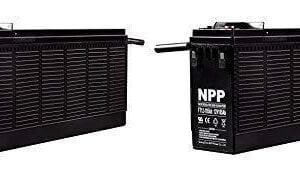 NPP FT12-105Ah Front Access Telecom AGM Deep Cycle 12V 105Ah Battery with Button Style Terminals (2 Pack)