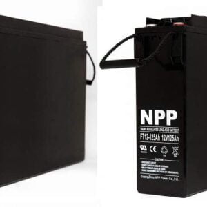 NPP FT12-125Ah Front Access Deep Cycle Solar Energy Power 12V 125 Ah Telecom UPS Battery with Button Style Terminals (2 Pack)