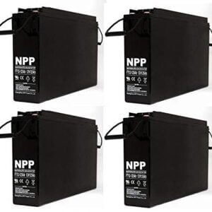 NPP FT12-125Ah Front Access Deep Cycle Solar Energy Power 12V 125Ah Telecom UPS Battery with Button Style Terminals (4 Pack)