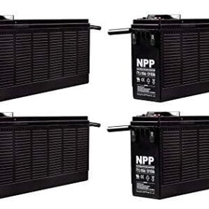 NPP FT12-105Ah Front Access Telecom Deep Cycle 12V 105Ah AGM Battery with Button Style Terminals (4 Pack)