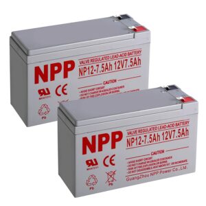 NPP 12V-7.5Ah 12V 7.5 Ah AGM Long Life Rechargeable Lead Acid UPS Battery Terminal T2 / (2pcs)