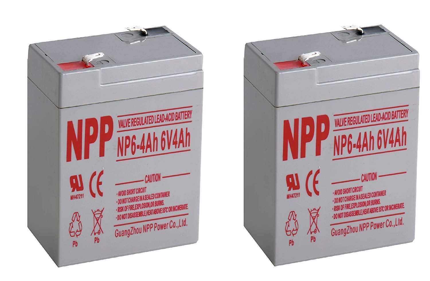 NPP 6V 4Ah Sealed Lead Acid 6Volt 4Ah Battery With F1 Style Terminals/(2pcs)