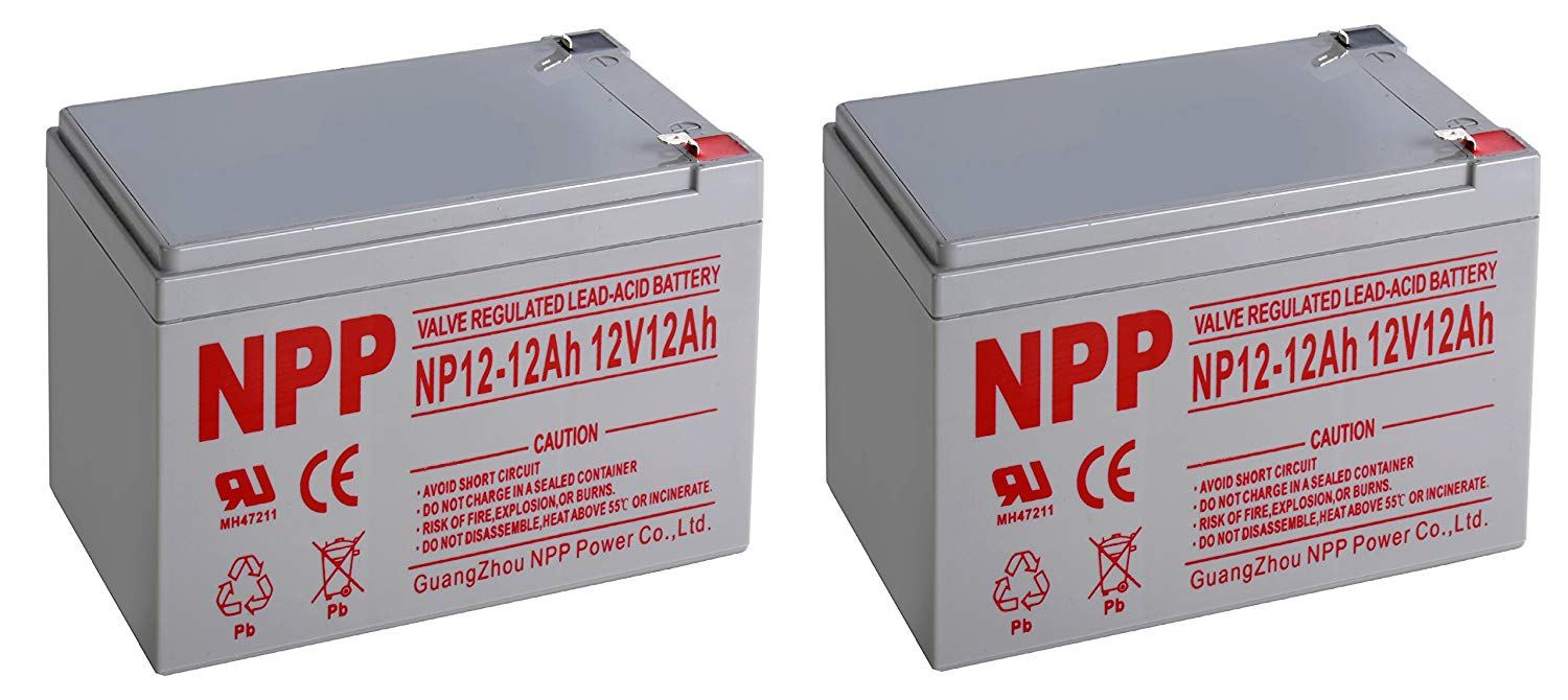 NPP NP12-12Ah Sealed Lead Acid 12 V12Ah Battery with F2 Style Terminals / (2pcs)