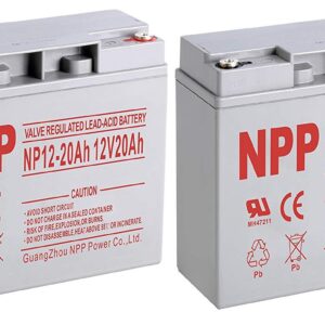 NPPower 12V 20Ah Sealed Lead Acid 12V 20Ah Battery Button Style Terminals/（2pcs）