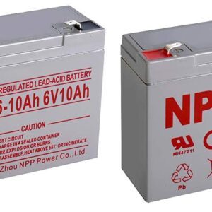 NPP NP6-10Ah 6 Volt 10Ah SLA Sealed Lead Acid Battery With F1 Style Terminals/(2pcs)