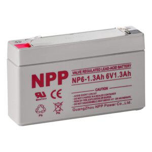 NPP NP6-1.3Ah Rechargeable Sealed Lead Acid 6V 1.3Ah Battery