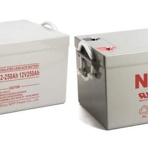 NPP NPD12-250Ah AGM Rechargeable Sealed Lead Acid 8D Deep Cycle 12V 250Ah Battery with Button Style Terminals (2 Pack)
