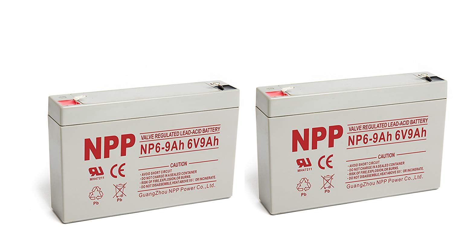 NPPower 6V 9Ah, 6 Volt 9Ah 6V 8Ah 6V 7Ah SLA Battery with F1 Style Terminals / (2pcs)