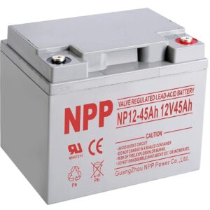 NPP NP12-45Ah Rechargeable AGM Lead Acid 12V 45Ah Battery With Button Style Terminals