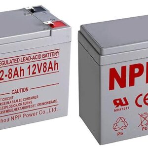 NPPower 12V 8Ah Rechargeable Sealed Lead Acid Home Alarm Security System Verizon Fios System Battery with F1 / （2pcs）