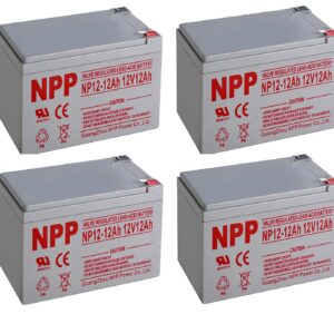NPPower NP12-12Ah 12V12Ah AGM SLA Sealed Lead Acid Battery F2 Style Terminals / （4pcs）