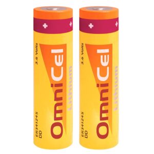 2X OmniCel ER341245 3.6V 35Ah Sz DD Lithium Standard Battery RFID AMR Backup