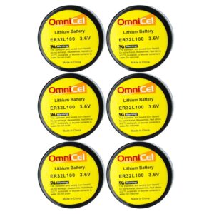 6X OmniCel ER32L100 3.6V 1.7Ah Sz 1/6D Lithium Battery Nickel Pin Military