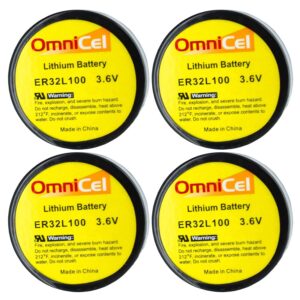 4X OmniCel ER32L100 3.6V 1.7Ah Sz 1/6D Lithium Battery Nickel Pin Telematics