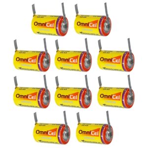 10pc OmniCel ER14250 3.6V 1/2AA Lithium Standard Battery Tabs Utility Telematics