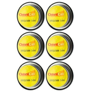 6x OmniCel ER22G68 3.6V 0.4Ah Bel Cell Waffer Lithium Battery Tracking Backup