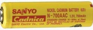 DANTONA INDUSTRIES N-700AAC NICKEL CADMIUM BATTERY, AA, 1.2V 700mAH (1 piece)
