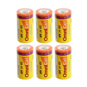 6x OmniCel ER17335 3.6V 2.1Ah 2/3A Lithium Button Top Battery Respirator Medical