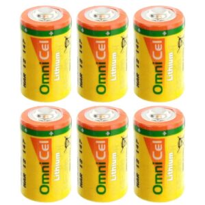 6x OmniCel ER14250HD/S 3.6V 1/2AA Lithium Standard Terminal Battery RFID AMR