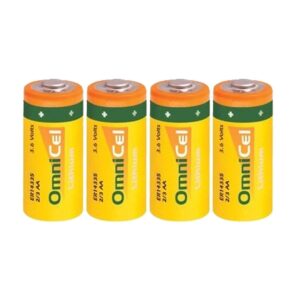 4x OmniCel ER14335 3.6V 1.65Ah 2/3AA Lithium Button Top Battery Tracking RFID