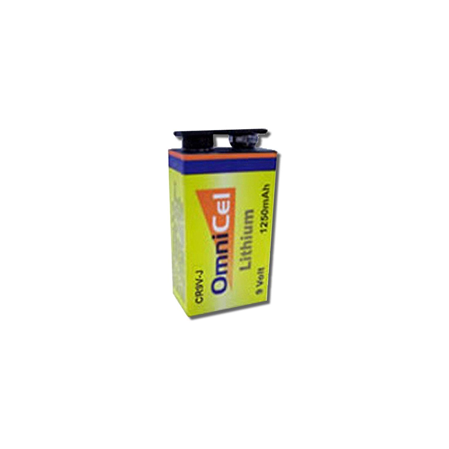OmniCel CR9V-J 9V 1250mAh Lithium Battery with Snap Connector