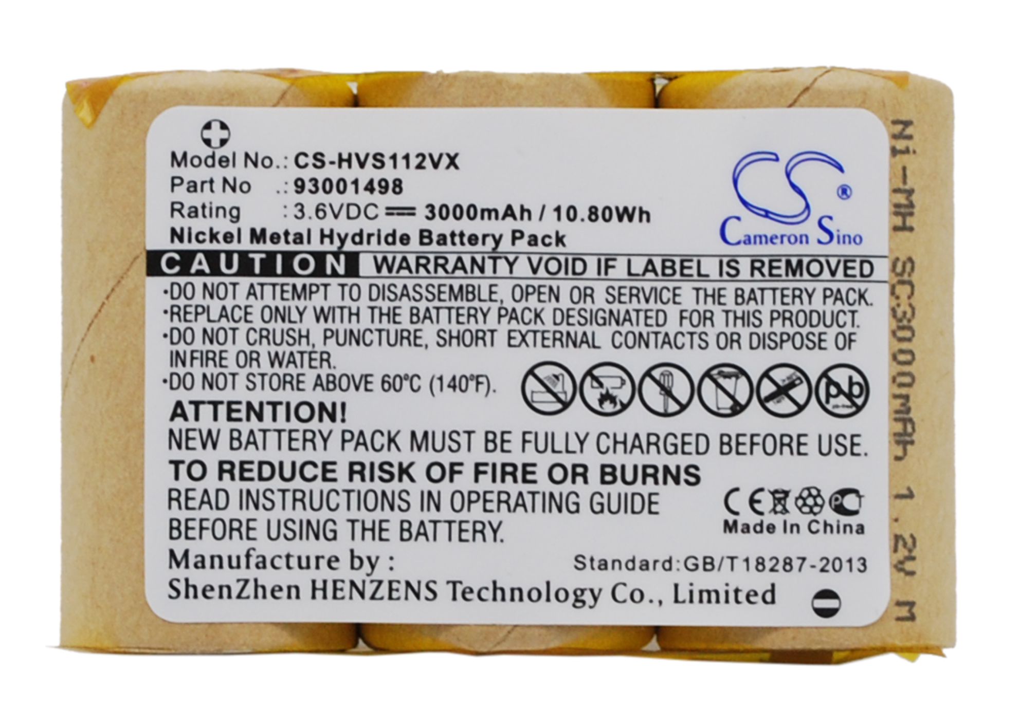 Hoover S1120 93001498 Vacuum Replacement Battery 3000mAh