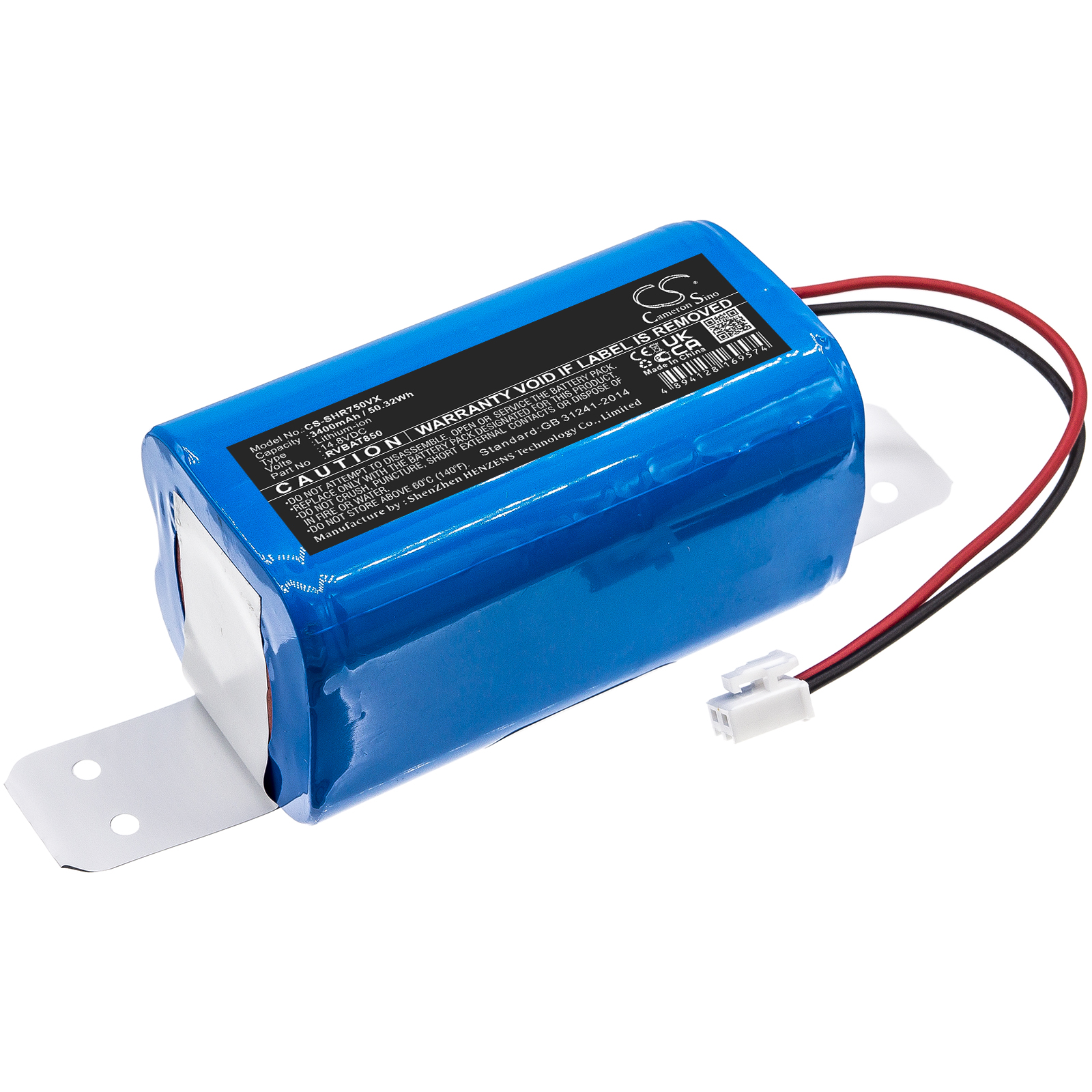 RVBAT850A Shark Replacement Battery 14.8V 3400mAh