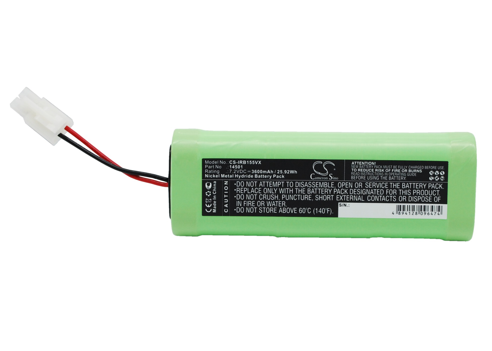 iRobot Looj 125 Looj 135 Replacement Battery 7.2V 3600mAh