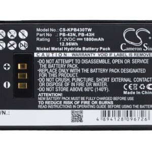 Kenwood PB-43N TH-K2AT Replacement Battery 7.2V 1800mAh