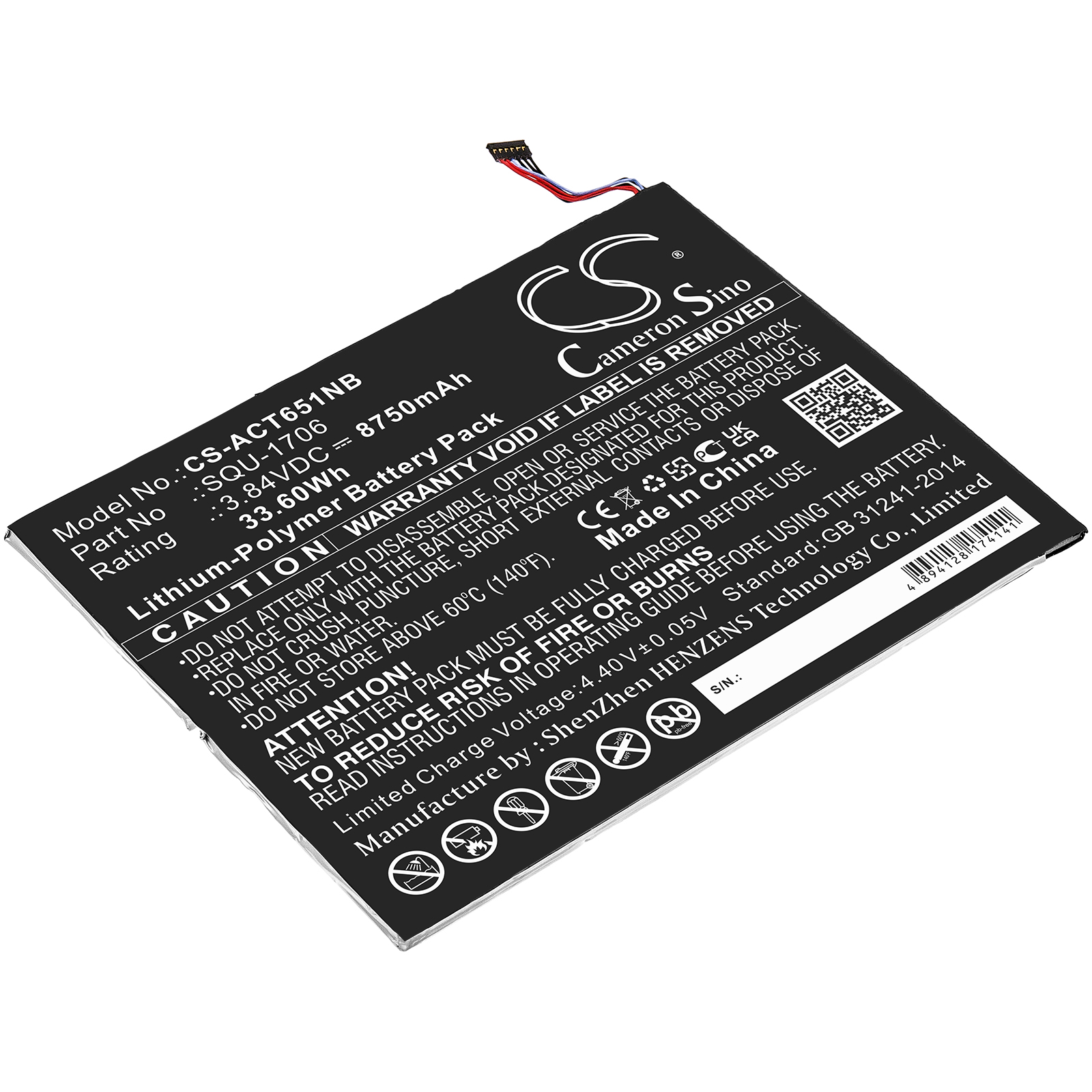 Acer Chromebook Tab 10 D651N Replacement Battery 8750mAh
