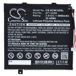 Acer Iconia Tab 10 A3-A20 Replacement Battery AP14A8M 3.8V 5900mAh