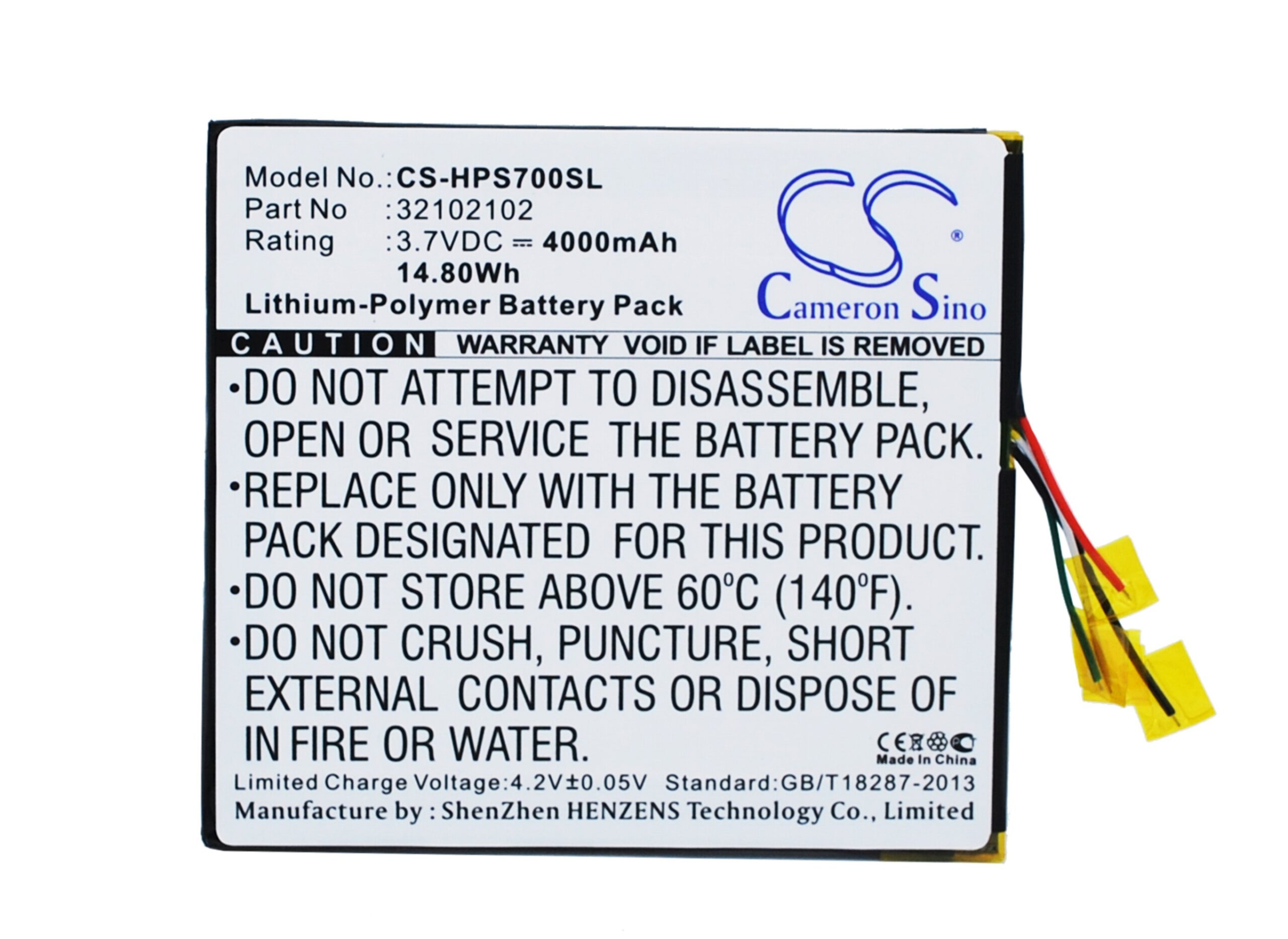 HP Slate 7 Extreme 32102102 Replacement Battery 3.7V 4000mAh