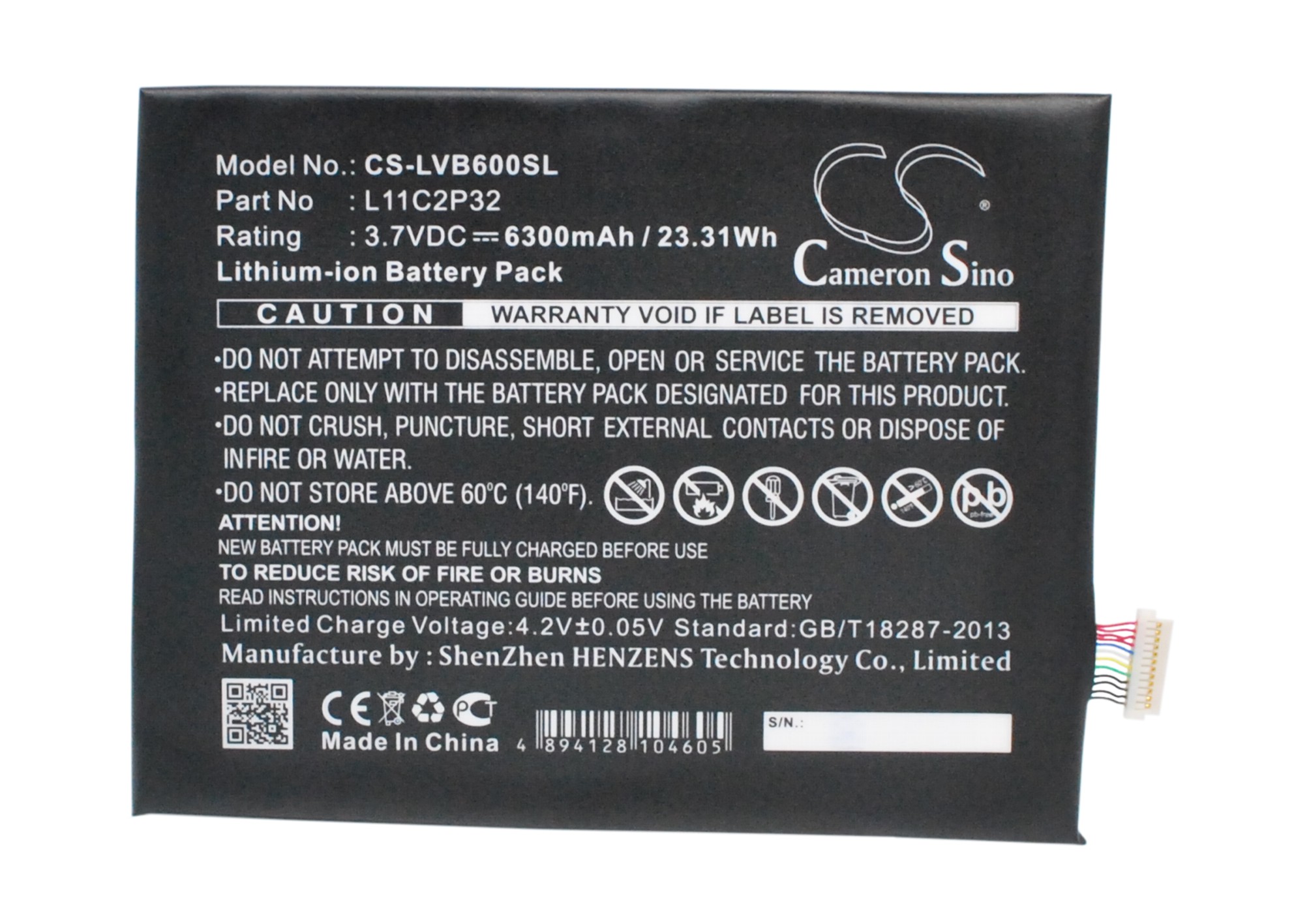 Lenovo L11C2P32 IdeaPad Series Replacement Battery 3.7V 6300mAh