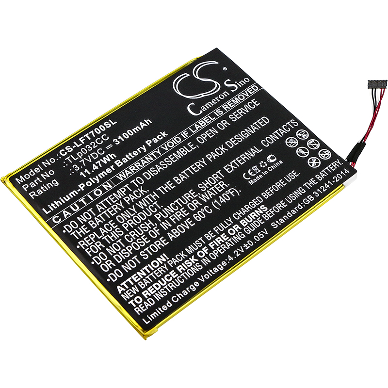 Alcatel TLp032CC Tablet Replacement Battery 3.7V 3100mAh