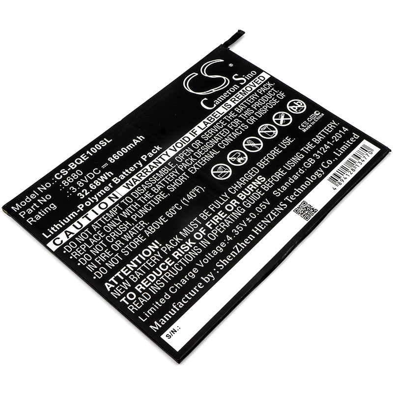 BQ E10 8680 Tablet Replacement Battery 8600mAh