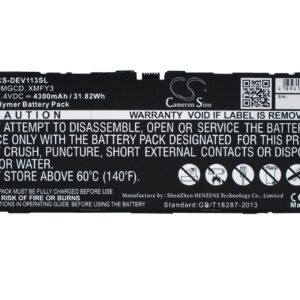 Dell Venue 11 Pro 5130 Replacement Battery 7.4V 4300mAh