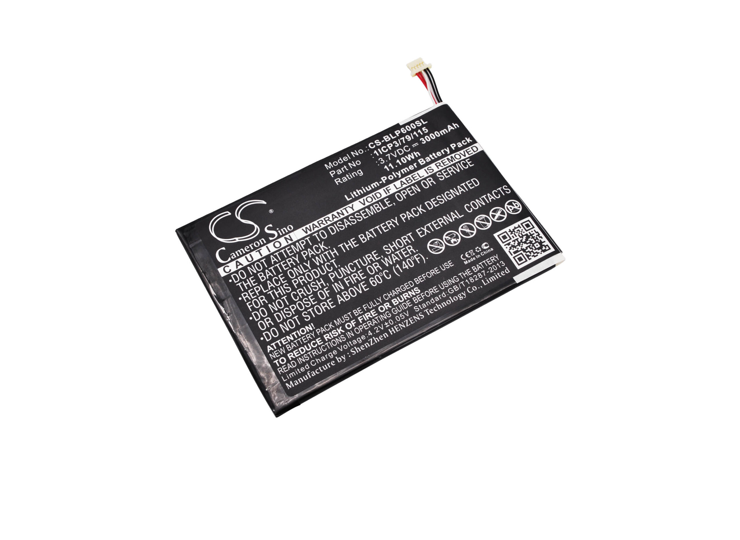 BLU P60W TouchBook 7.0 Pro Replacement Battery 3.7V 3000mAh