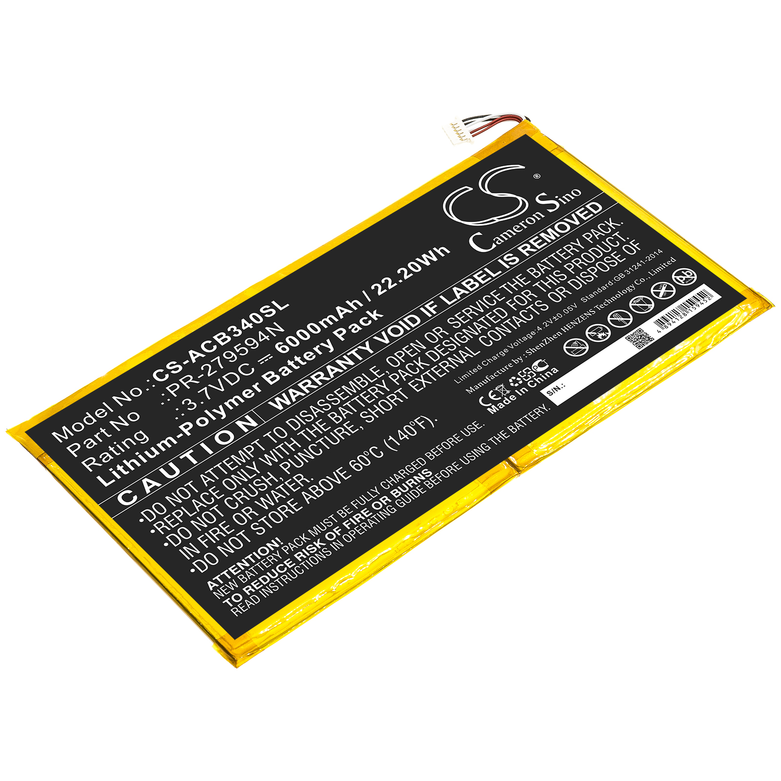 PR-279594N Acer Iconia One 10 B3-A40 Replacement Battery