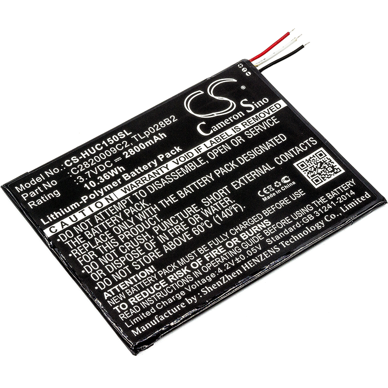 Alcatel C2820009C2 Tablet Replacement Battery 2800mAh