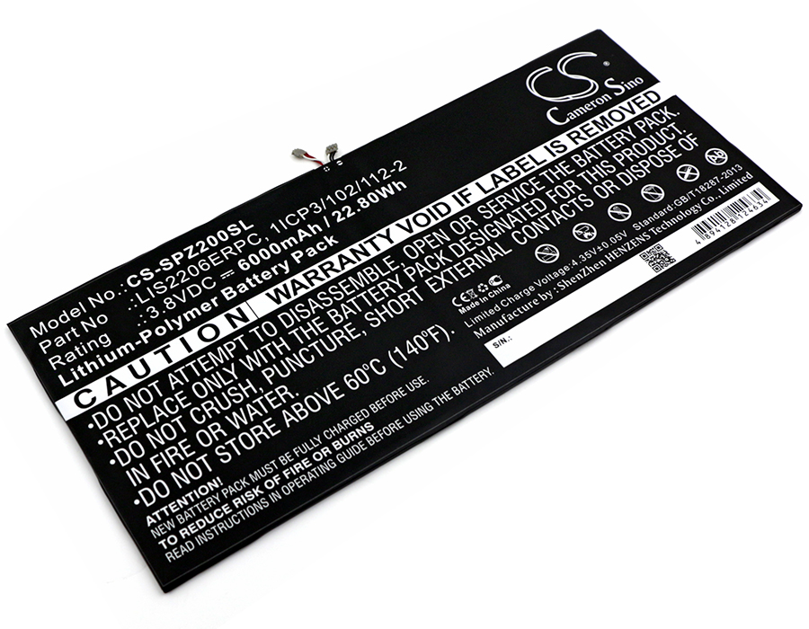 Sony Xperia Tablet Z2 Replacement Battery LIS2206ERPC 3.8V