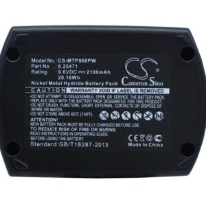Metabo 6.25471 Power Tools Replacement Battery 9.6V 2100mAh