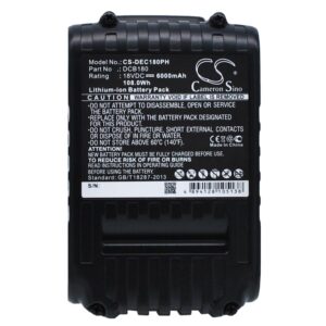 DeWalt DCB180 18V Replacement Battery 6000mAh Li-Ion